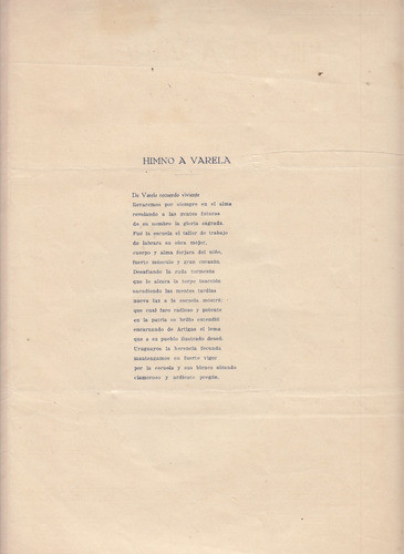 Partitura Himno A Jose Pedro Varela Lamas Y Peyrallo Uruguay 1