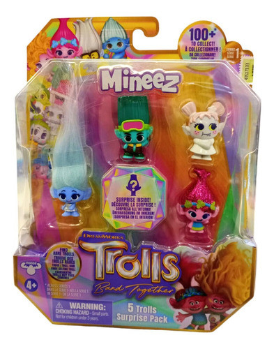 Muñecos Trolls Band Together Mineez Coleccionables Set X 5 0