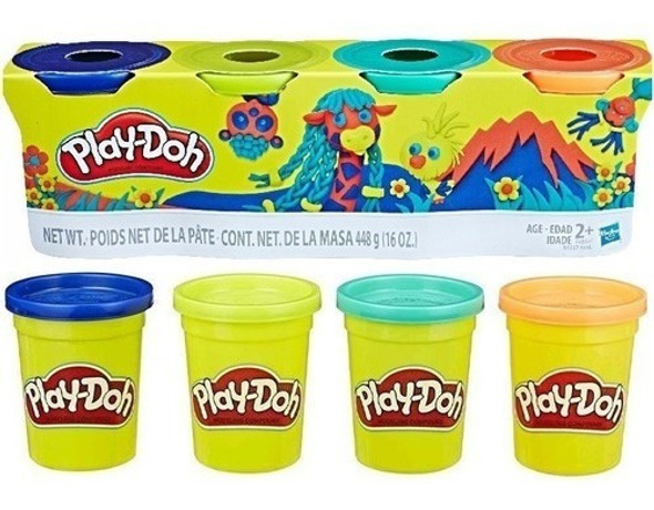Kit 4 Potes Massinha Play Doh Para Modelar Sortido - Hasbro 0