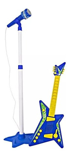Guitarra Eléctrica 57cm Juguete  Incluye Micrófono 1
