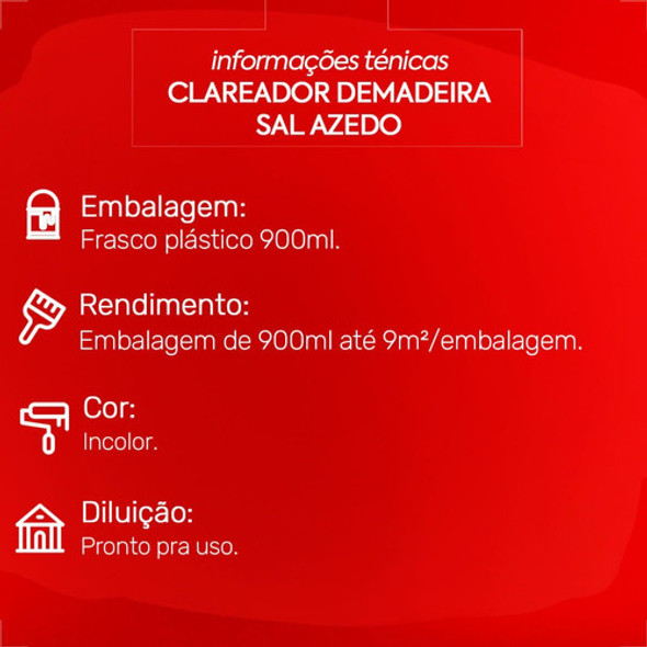 Sal Azedo Clareador Madeira 900ml Mococa/mazza 1