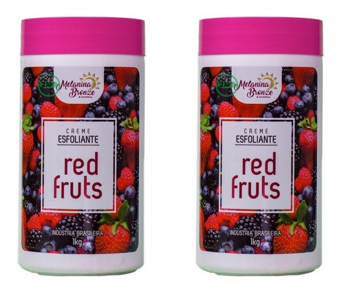 2 Esfoliantes Red Fruits Melanina Bronze 1 Kg Bronzeamento 0