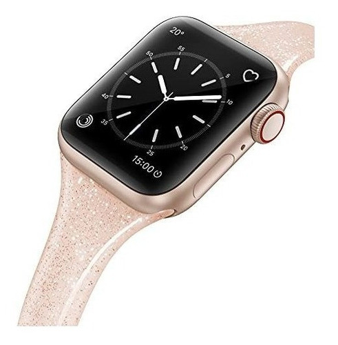 Malla Para Iwatch7654321se 38/40mm S/m Silicon Glitter Papay 0