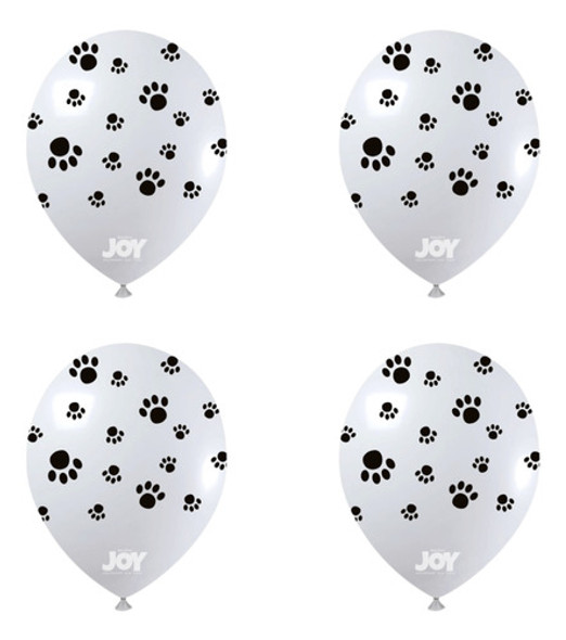 Kit 100 Balão Bexiga Patinha De Cachorro Bco/ Pto N° 9 Joy 0 Kit 100 Balão Bexiga Patinha De Cachorro Bco/ Pto N° 9 Joy 0