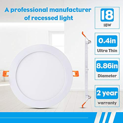 Luz De Techo Empotrada De 18 Vatios Y 8 Pulgadas Con Caja De 1