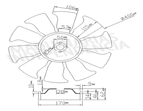 Paleta Ventilador Autoelevador Heli Jmc Jx493 1