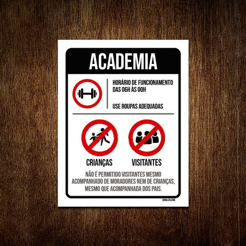 Kit 3 Placas Regras Normas Uso Academia 0