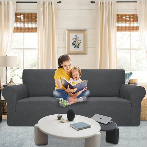 Funda Sofá Súper Elástica 3 Almohadones Ideal Mascotas Gris 1