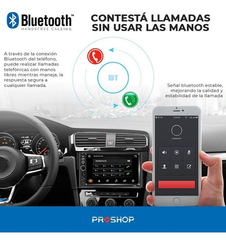 Stereo Auto 2 Din 7010b Pantalla Bt + 2 Parlantes 500w 16cm! 1