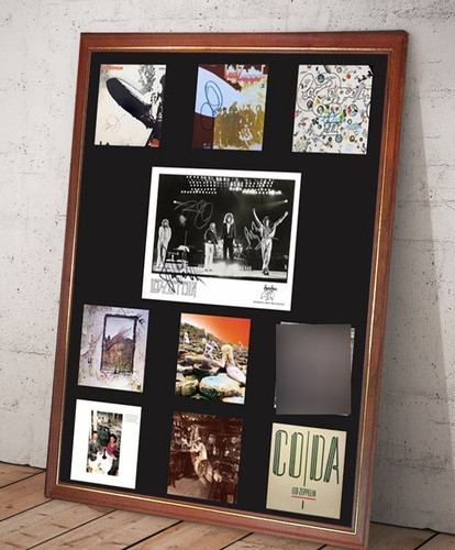Led Zeppelin Display Discografia Completa Y Foto Firmada 0