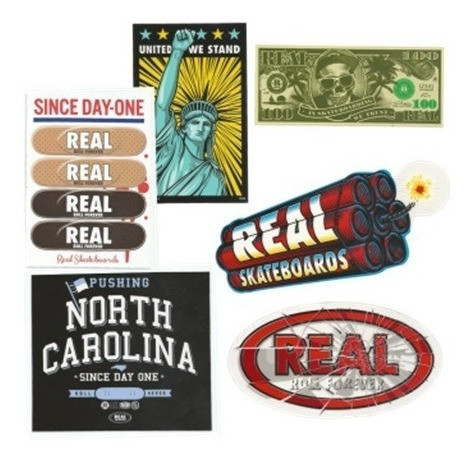 Pack 6 Adesivos Real Skateboard Diversos Skate Sticker 0
