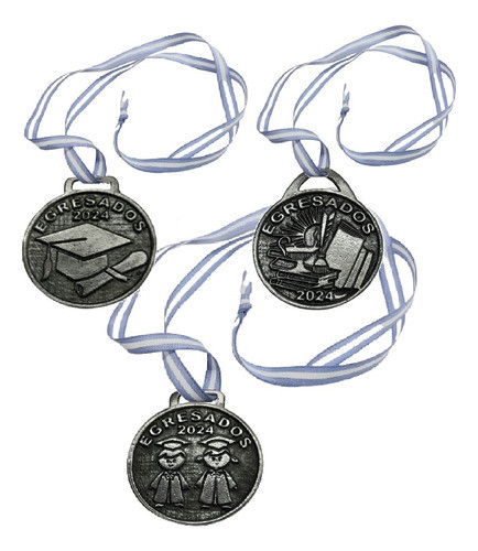 40 Medallas Egresados C/cinta C/nombre De Esc Impreso Detras 1
