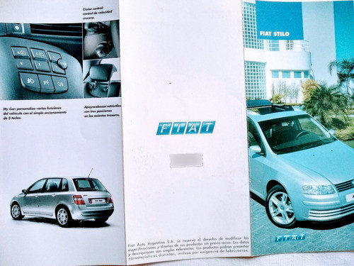 Folleto Antiguo Fiat Stilo Original Catalogo 1.8 0