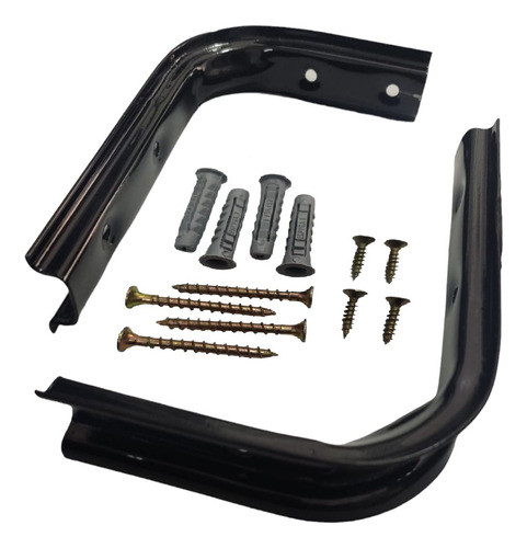 Soporte Bracket 10x15cm Blanco/negro Mensula + Fijacion 1