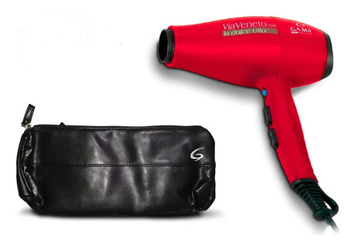 Kit Secador Ga.ma Italy Via Veneto Ion Red + Bolso 0