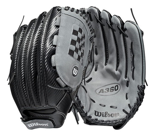 Luva De Softball Wilson 15 Cinza E Preta Com Lançador Direit 0