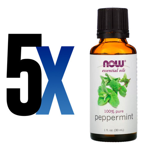 Óleo Hortelã 30ml Now Foods Peppermint Puro Importado 5un 1