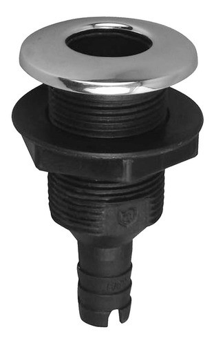 Saída Água Costado Reta Preta Inox 5/8  1,6cm Lancha Barco 0