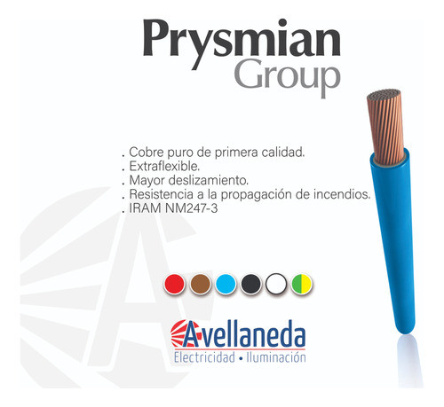 Cable 1mm Unipolar Superastic Prysmian X50 Metros. 1