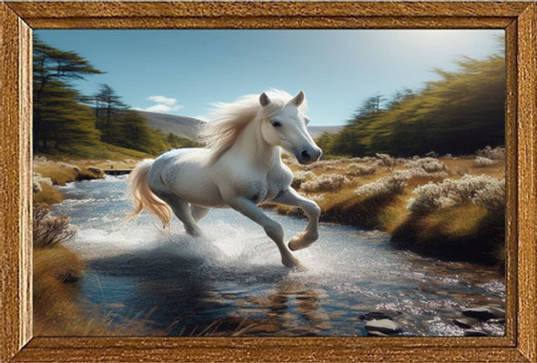 Cuadro De Arte Digital Potro Blanco 70x50cm Pieza Única 0