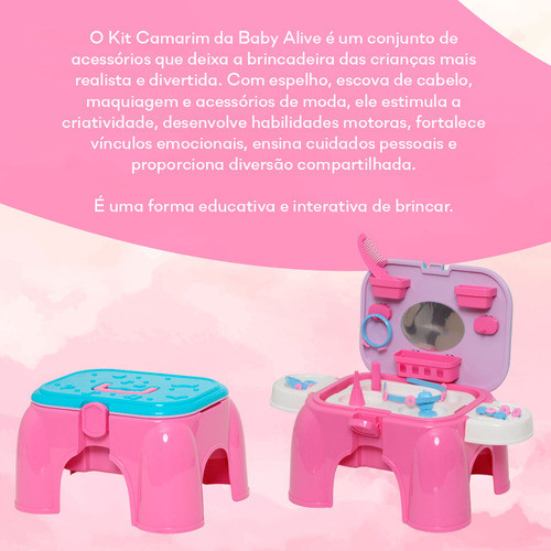 Kit Camarim Baby Alive Meninas Acessórios Rosa 1