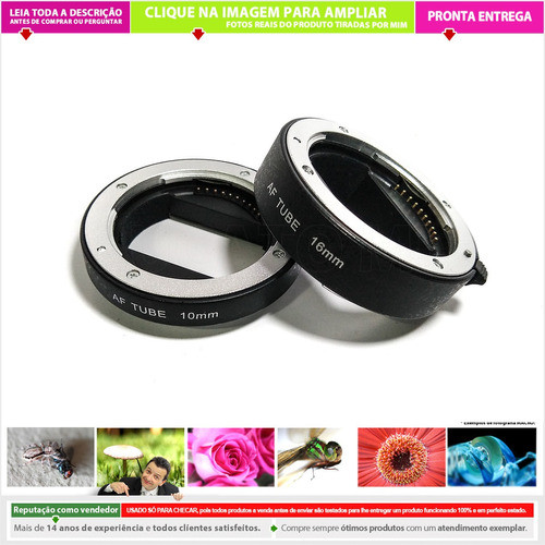 Tubo Extensor Macro Para Sony E-mount Af Baioneta Metal 0