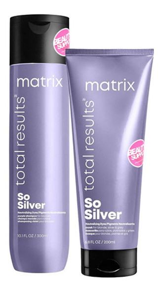 Combo De Shampoo Silver Y Mascara So Silver De Matrix 0