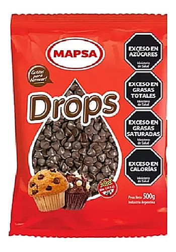 Gotas De Chocolate Chocolito Mapsa Drops Marron X 500g 0