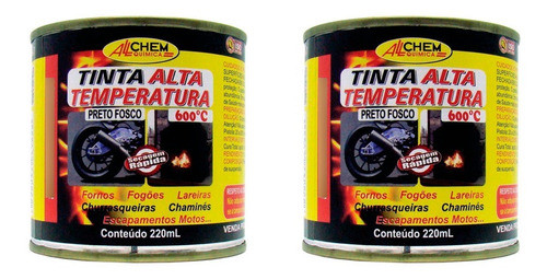 Tinta Alta Temperatura 600° Allchem Secagem Rápida- 2 Und 0