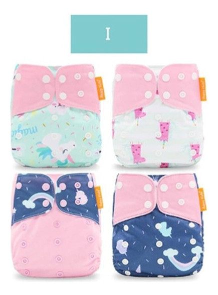Promo!! Kit 4 Fraldas Ecológicas De Pano Happy Flute Gênero Sem Gênero Tamanho Estampa I 0