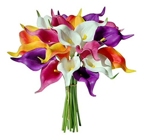20 Flores Calas Artificiales Mandys Latex  35cm Multicolor 0