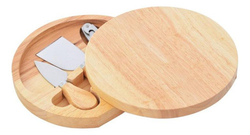 Conjunto De Tabua De Queijo Com Abridor De Madeira 4 Peças 1