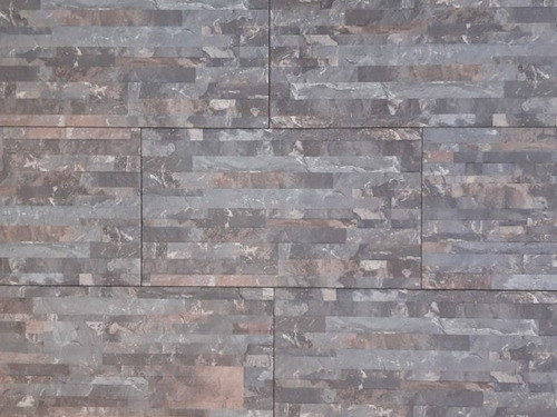 Ceramica Simil Piedra Con Relieve Muro Piedra Petróleo 31x53 1