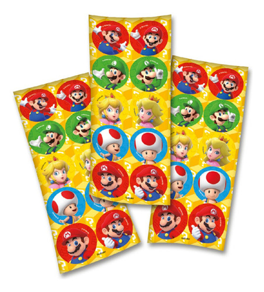30 Adesivos Super Mario - 3 Cartelas Com 10 Adesivos Cada 0