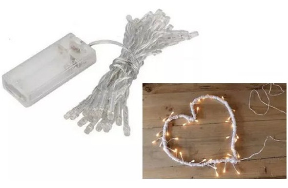 Guirnalda Calida Tira 30 Leds 4 Mt Cable Transparente A Pila 0