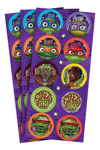 60 Adesivos Lembrancinha Festa Tartarugas Ninjas - Regina 0