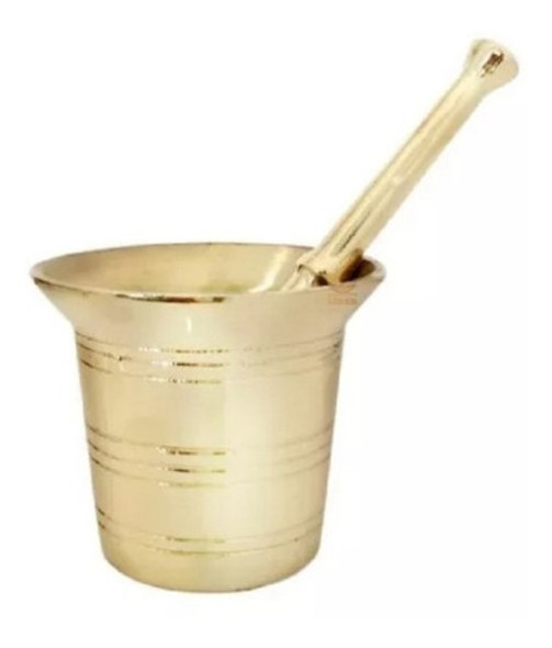 Almofariz Em Bronze Socador De Alho 9 Cm 0