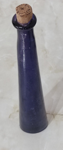 Botella Azulada Con Corcho (ideal P/ Solarizar Agua O Decó) 1