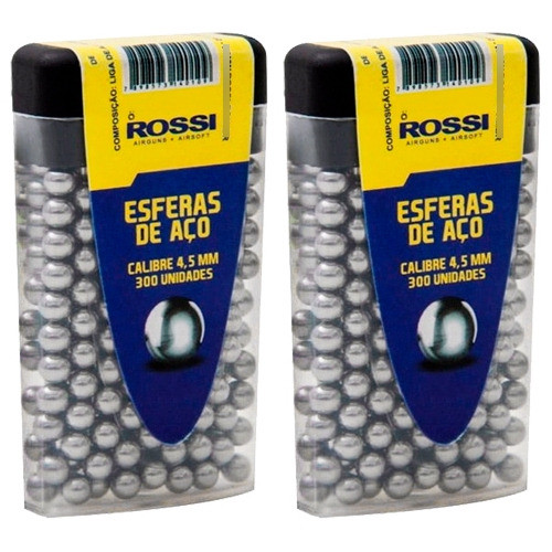 Kit 600un Esfera Aço Rossi Cb128 Simulacro Airgun Cal. 4,5mm 0