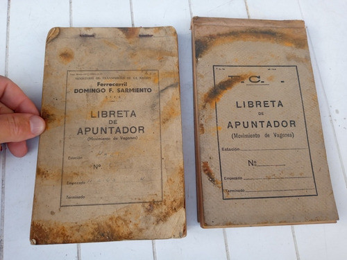2 Antiguas Libretas De Apuntador De Ferrocarril Colección 0