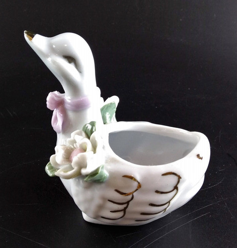 Antigo Enfeite De Cisnes Em Porcelana Europeia 3036 Rrdeco 0