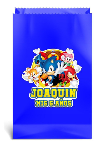 Etiqueta Imprimible Personalizada Bolsita Golosinera Sonic 0