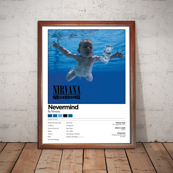 Nirvana Poster Album Nevermind En Cuadro Para Colgar 0