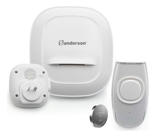 Timbre Inalámbrico Sanderson Enchufable + Pila 2032 0
