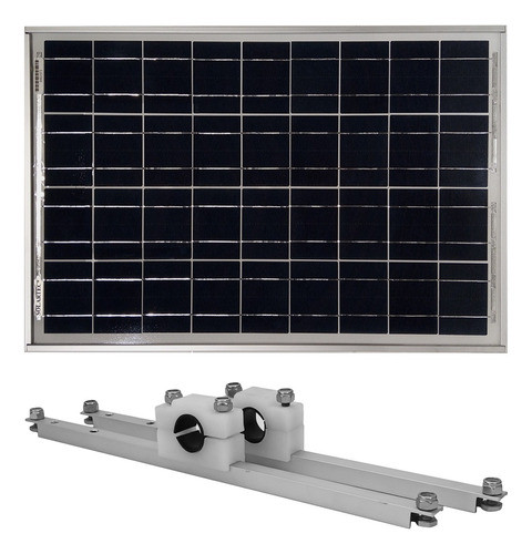 Panel Solar 25w + Soporte Solartec Para Baterías 12v 1