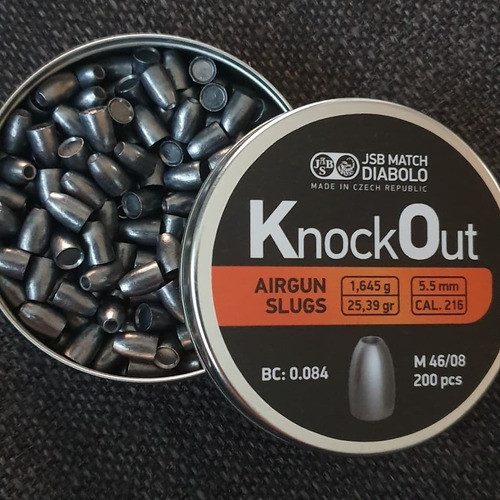 Balines Jsb Knock Out Slugs Calibre 5,5 25,39gr Lata X200 1