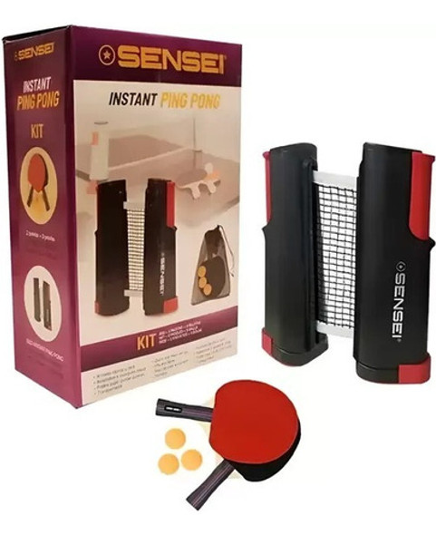 Kit Ping Pong Rede+2 Raquetes+3 Bolinhas Sensei Tênis Mesa 0 Kit Ping Pong Rede+2 Raquetes+3 Bolinhas Sensei Tênis Mesa 0