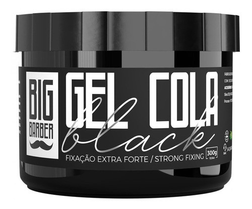Gel Cola Black Fixação Extra Forte 300g Big Barber 0