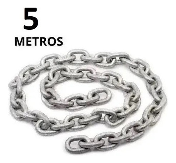 5 Metros De Corrente Galvanizada 7mm Calibrada Din 766 0