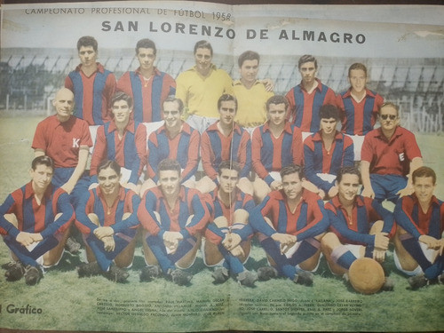 Lamina El Grafico Año 1958 - Equipo De San Lorenzo 0